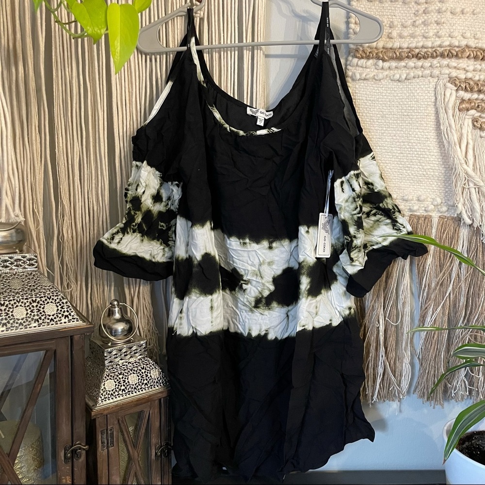 NWT tie dye open shoulder tunic/mini dress